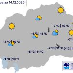 Во Битола сончево со мала до умерена облачност, температурата до 11 степени