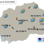Во Битола променливо облачно со повремен дожд, температурата до 20 степени