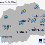 Во Битола променливо облачно со повремен дожд, температурата до 25 степени